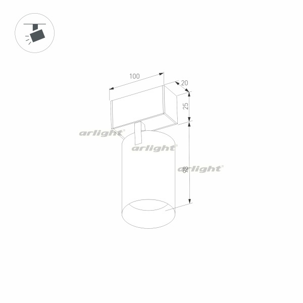 картинка Трековый светильник светодиодный MAG-SPOT-25-R90-9W Day4000 (BK, 30 deg, 24V) (Arlight, IP20 Металл, 3 года) 033240 от магазина BTSvet