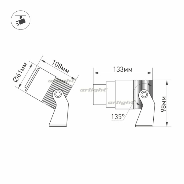 картинка Прожектор светодиодный ALT-RAY-ZOOM-R61-12W Day4000 (DG, 10-60 deg, 230V) (Arlight, IP67 Металл, 3 года) 029700 от магазина BTSvet