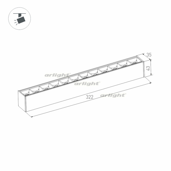 картинка Трековый светильник светодиодный MAG-LASER-45-L320-12W Day4000 (WH, 15 deg, 24V) (Arlight, IP20 Металл, 3 года) 026938 от магазина BTSvet