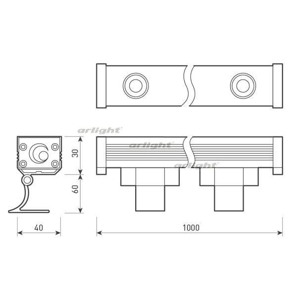 картинка Светодиодный прожектор AR-LINE-1000XS-12W-220V Warm (Grey, 30 deg) (Arlight, Закрытый) 024336 от магазина BTSvet