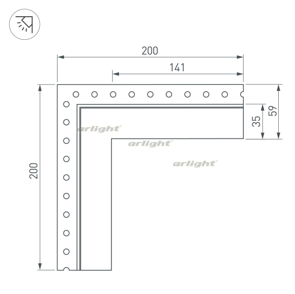 картинка Угол SL-LINIA32-FANTOM-EDGE внешний (Arlight, Металл) 030101 от магазина BTSvet