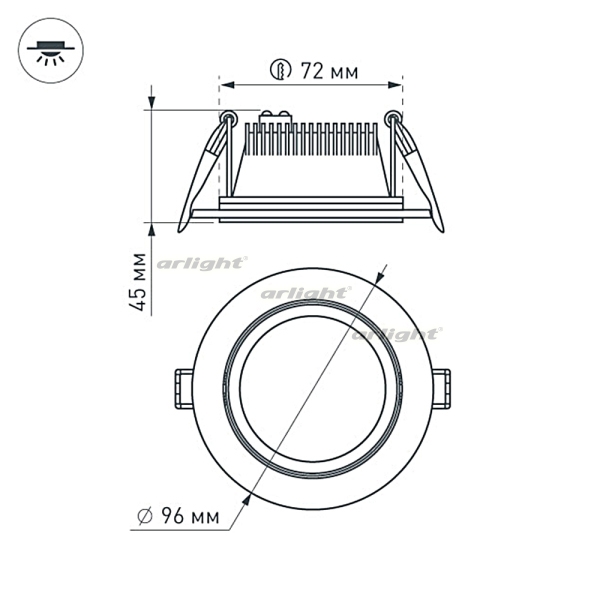 картинка Светодиодная панель встраиваемая LT-R96WH 6W Day White 120deg (Arlight, IP40 Металл, 3 года) 014928 от магазина BTSvet