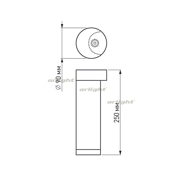 картинка Ландшафтный светильник наземный LGD-Path-Round90-H250B-7W Warm White (Arlight, IP54 Металл, 3 года) 020347 от магазина BTSvet