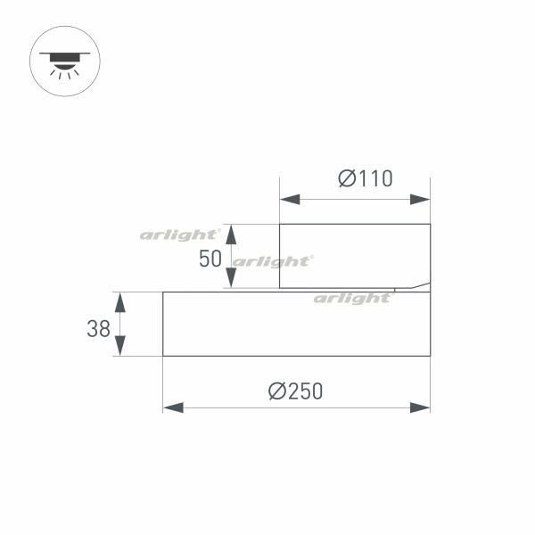 картинка LED спот SP-RONDO-FLAP-R250-30W Warm3000 (WH, 110 deg) (Arlight, IP40 Металл, 3 года) 028169 от магазина BTSvet