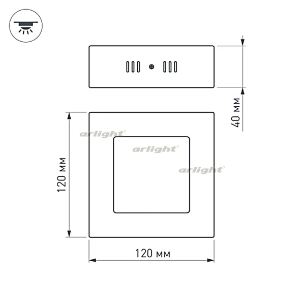 картинка Потолочный светильник LED прямоугольный SP-S120x120-6W White (Arlight, IP20 Металл, 3 года) 018850 от магазина BTSvet