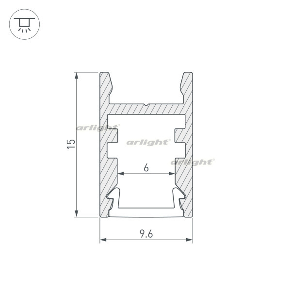 картинка Профиль с экраном ALU-SWISS-2000 ANOD+FROST (Arlight, Алюминий) 015388 от магазина BTSvet