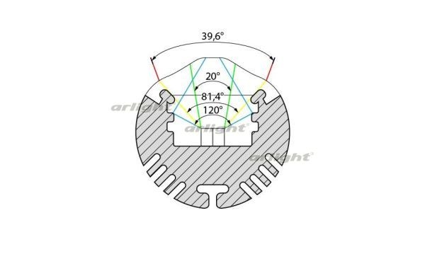 картинка Профиль с экраном ALU-ROUND-2000 ANOD+LEN30 (Arlight, Алюминий) 015527 от магазина BTSvet