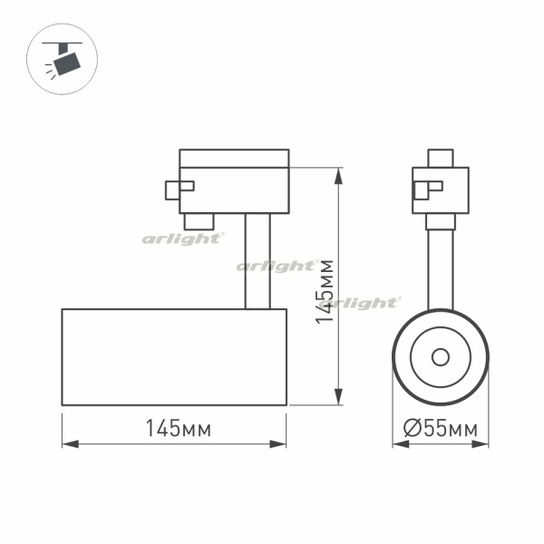 картинка Трековый светильник светодиодный LGD-GERA-4TR-R55-10W White6000 (WH, 24 deg, 230V, DALI) (Arlight, IP20 Металл, 5 лет) 033114 от магазина BTSvet