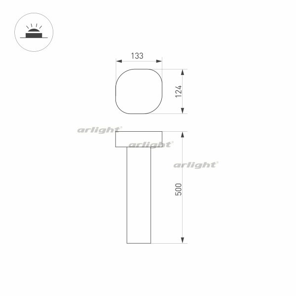 картинка Ландшафтный светильник наземный LGD-SWAMP-BOLL-H500-7W Warm3000 (GR, 93 deg, 230V) (Arlight, IP65 Металл, 3 года) 029968 от магазина BTSvet