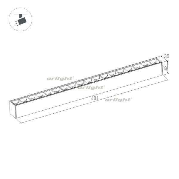 картинка Трековый светильник светодиодный MAG-LASER-45-L480-18W Day4000 (WH, 15 deg, 24V) (Arlight, IP20 Металл, 3 года) 026942 от магазина BTSvet