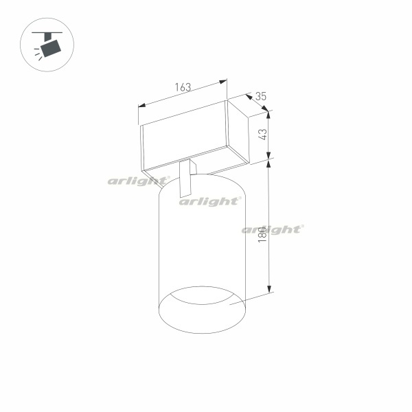 картинка Трековый светильник светодиодный MAG-SPOT-45-R65-18W Day4000 (BK, 36 deg, 24V) (Arlight, IP20 Металл, 3 года) 033086 от магазина BTSvet