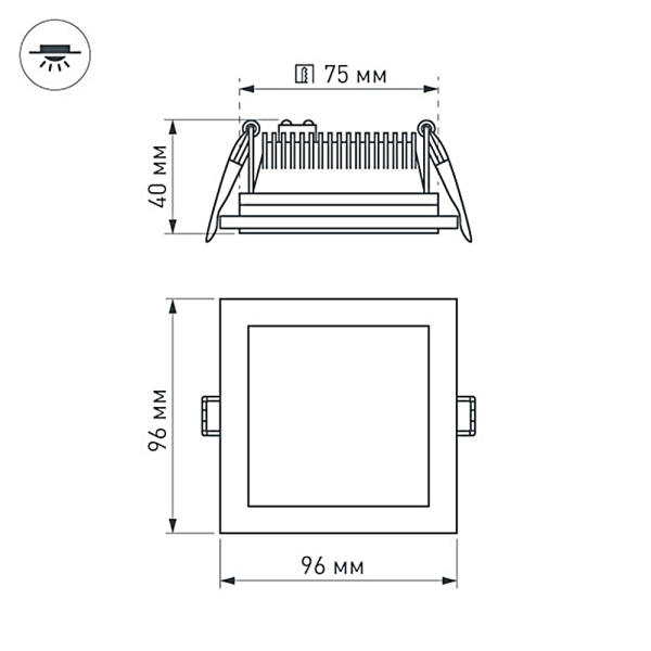 картинка Светодиодная панель встраиваемая LT-S96x96WH 6W Day White 120deg (Arlight, IP40 Металл, 3 года) 014934 от магазина BTSvet