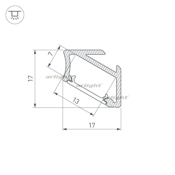 картинка Профиль ALM-V60-2000 ANOD (Arlight, Алюминий) 026693 от магазина BTSvet