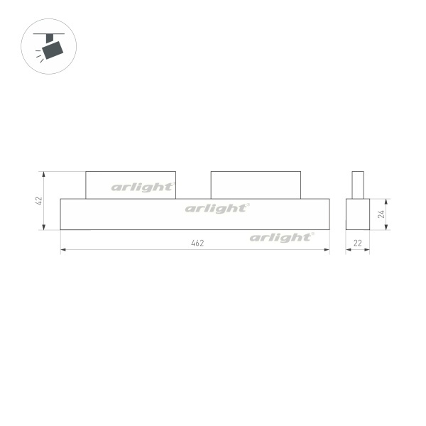 картинка Трековый светильник светодиодный MAG-ORIENT-LASER-L465-16W Warm3000 (BK, 24 deg, 48V, DALI) (Arlight, IP20 Металл, 3 года) 033830 от магазина BTSvet