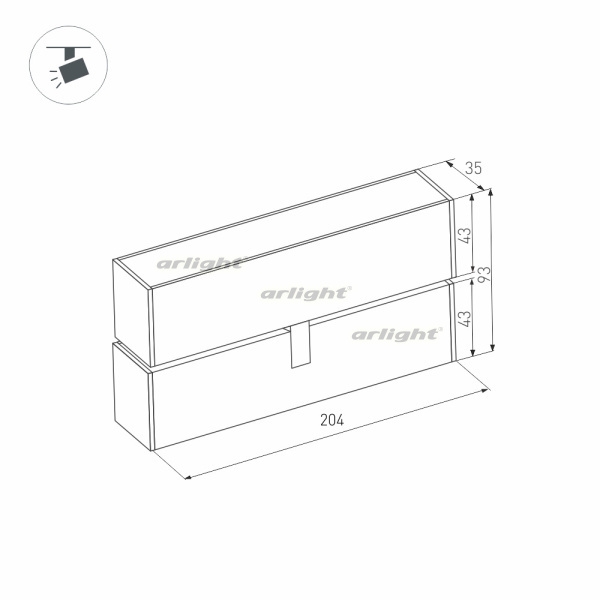 картинка Трековый светильник светодиодный MAG-FLAT-FOLD-45-S205-6W Warm3000 (BK, 100 deg, 24V) (Arlight, IP20 Металл, 3 года) 026987 от магазина BTSvet