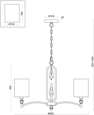 картинка Подвесная люстра Riverside FR1007PL-05BS от магазина BTSvet