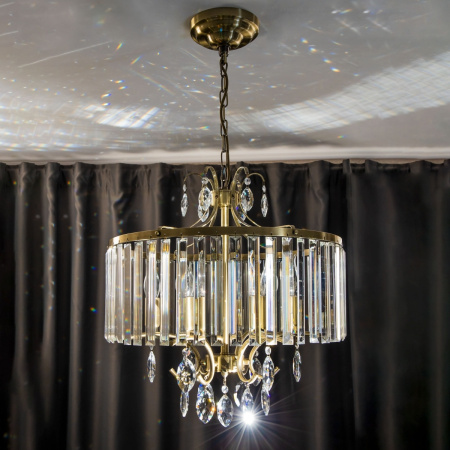 картинка Люстра подвесная хрустальная Бронза Инга CL335163 от магазина BTSvet