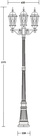 картинка Наземный фонарь ASTORIA 2M 91409MB Bl ромб от магазина BTSvet