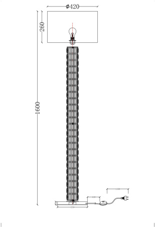 картинка Торшер с выключателем Talento DIA008FL-01CH от магазина BTSvet
