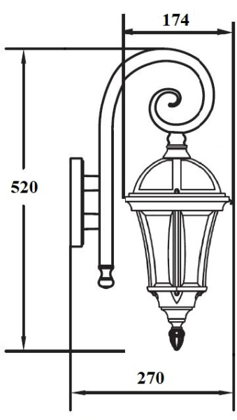 картинка Настенный фонарь уличный ROMA S 95202S/18 Bl от магазина BTSvet