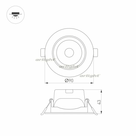 картинка Светильник встраиваемый LED LTD-POLAR-TURN-R90-7W Day4000 (WH, 36 deg, 230V) (Arlight, IP20 Пластик, 3 года) 032860 от магазина BTSvet