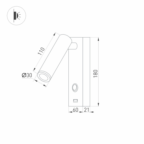 картинка LED спот SP-BED-CHARGE-S60x125-3W Warm3000 (BK, 20 deg, 230V) (Arlight, IP20 Металл, 3 года) 029629 от магазина BTSvet