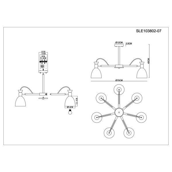 картинка Потолочная люстра Balcamo SLE103802-07 от магазина BTSvet