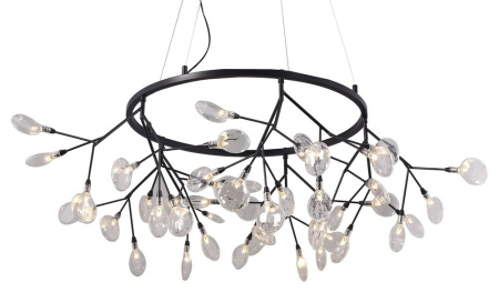 картинка Светодиодная подвесная люстра EVITA SP45 D BLACK/TRANSPARENT от магазина BTSvet
