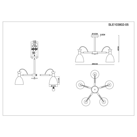 картинка Потолочная люстра Balcamo SLE103802-05 от магазина BTSvet