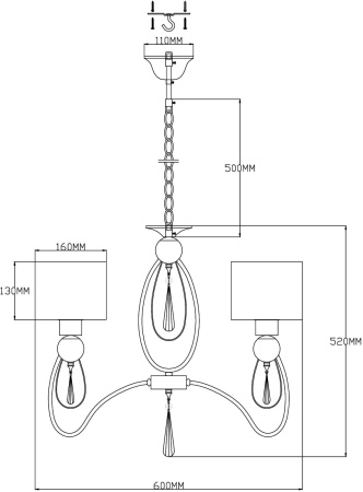 картинка Подвесная люстра Dark V2584-3P от магазина BTSvet