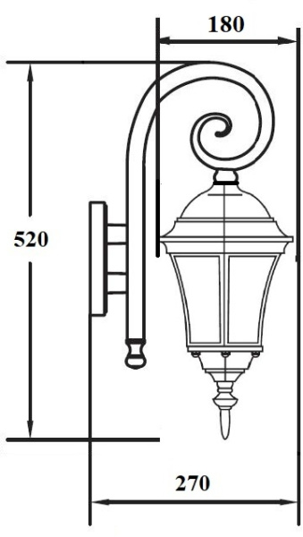 картинка Настенный фонарь уличный ASTORIA 1 S 91302S/18S Bl от магазина BTSvet