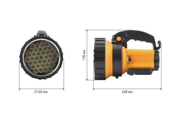 картинка Ручной фонарь светодиодный с выключателем Альфа PA-603 от магазина BTSvet