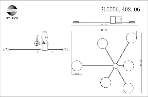 картинка Потолочный светильник Tondo SL6006.402.06 от магазина BTSvet
