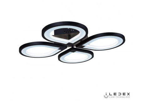 картинка Потолочная люстра светодиодная диммируемая с пультом Clover 6885/4 BK от магазина BTSvet