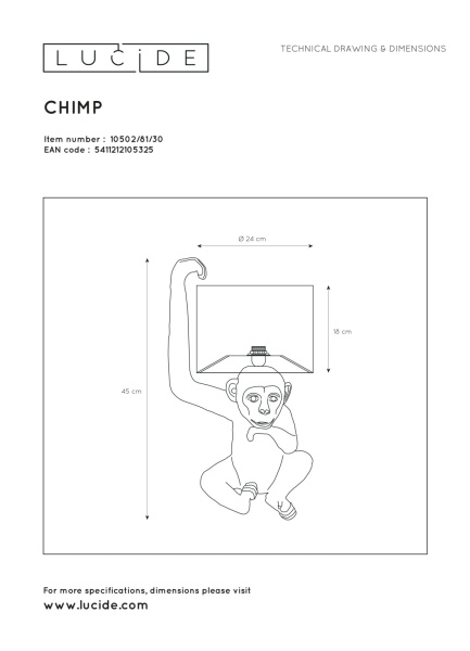 картинка Интерьерная настольная лампа с выключателем Extravaganza Chimp 10502/81/30 от магазина BTSvet