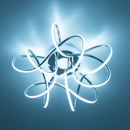 картинка Потолочная люстра светодиодная с пультом управлением смартфоном и голосом регулировкой цветовой температуры и яркости Джемини Смарт CL229A151E RGB от магазина BTSvet