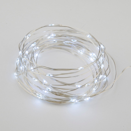 Гирлянда светодиодная ULD-S0500-050/SCB/2AA WHITE IP20 DEW