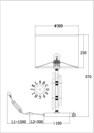 картинка Интерьерная настольная лампа с выключателем Alloro MOD088TL-01BS от магазина BTSvet