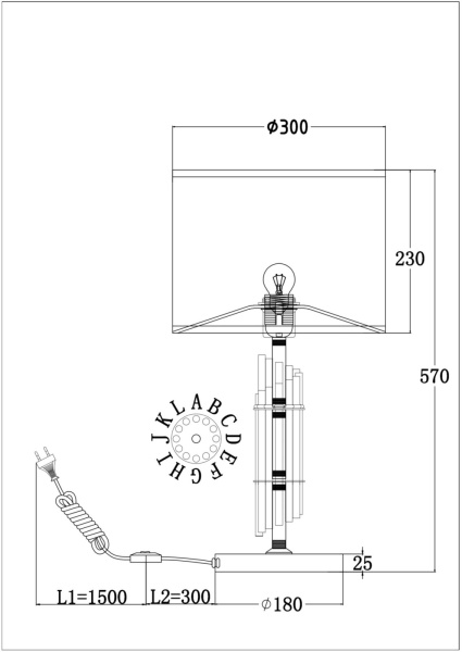 картинка Интерьерная настольная лампа с выключателем Alloro MOD088TL-01BS от магазина BTSvet