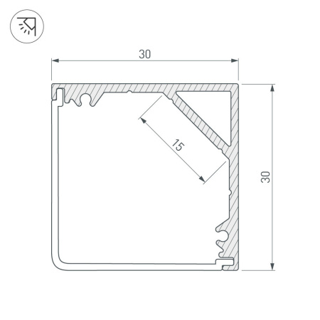 картинка Профиль SL-KANT-H30-2000 ANOD (Arlight, Алюминий) 019333 от магазина BTSvet