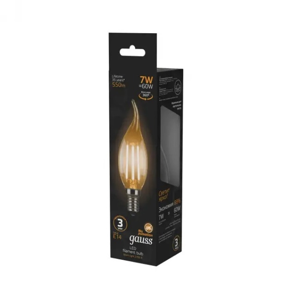 картинка Лампочка LED Filament Candle tailed E14 7W 2700К 1/10/50 104801107 от магазина BTSvet