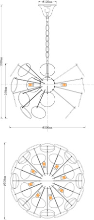 картинка Люстра подвесная V7080-8P Komo от магазина BTSvet