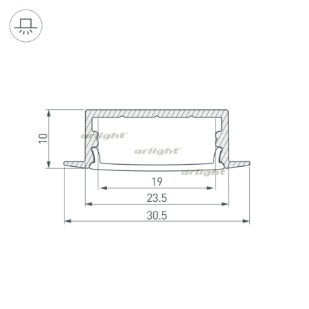 картинка Профиль ARH-WIDE-F-H10-2000 ANOD (Arlight, Алюминий) 016186 от магазина BTSvet