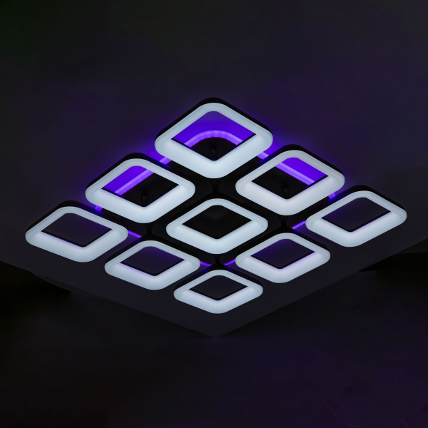 картинка Потолочная люстра светодиодная с управлением смарфоном и пультом регулировка яркости и цветовой температуры Паркер Смарт CL225A295E RGB от магазина BTSvet