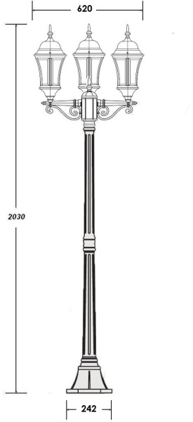 картинка Наземный фонарь ASTORIA 1 L 91308LB Bl от магазина BTSvet