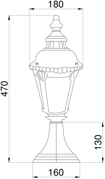 картинка Наземный фонарь Goiri O029FL-01BZ IP44 от магазина BTSvet