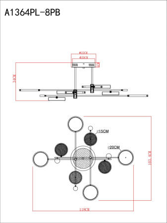 картинка Потолочная люстра на штанге Holly A1364PL-8PB от магазина BTSvet
