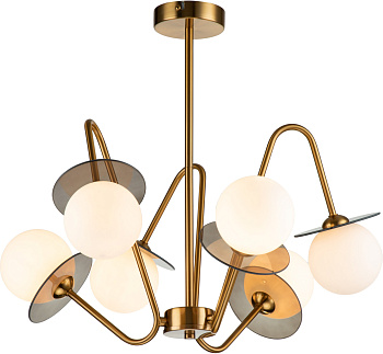 Люстра потолочная на штанге Jazz V000165 (11020/6R Brass)