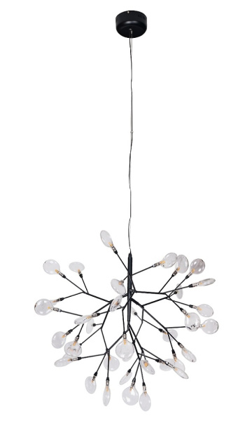 Подвесная люстра светодиодная EVITA SP36 BLACK/TRANSPARENT