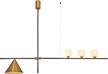 Люстра потолочная на штанге Breve V000027 (12023/4R Brass)